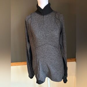 Lululemon Runderful 1/2 Zip Mini Check Pique Black Heathered Black Size 8